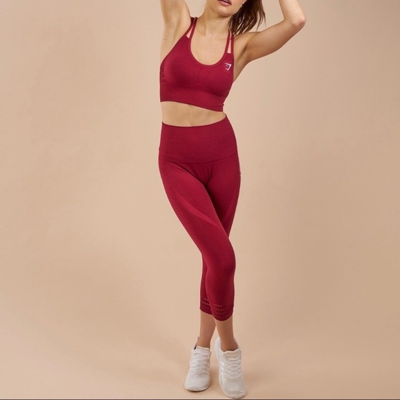 Gymshark Pants - Gymshark Seamless Crop Tights in Beet